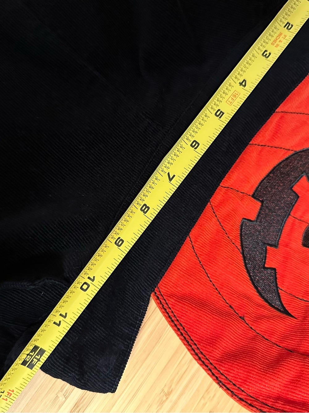 Unique Vintage Corderoy Black & Orange Pumpkin Pinafore Dress - Picture 15 of 15